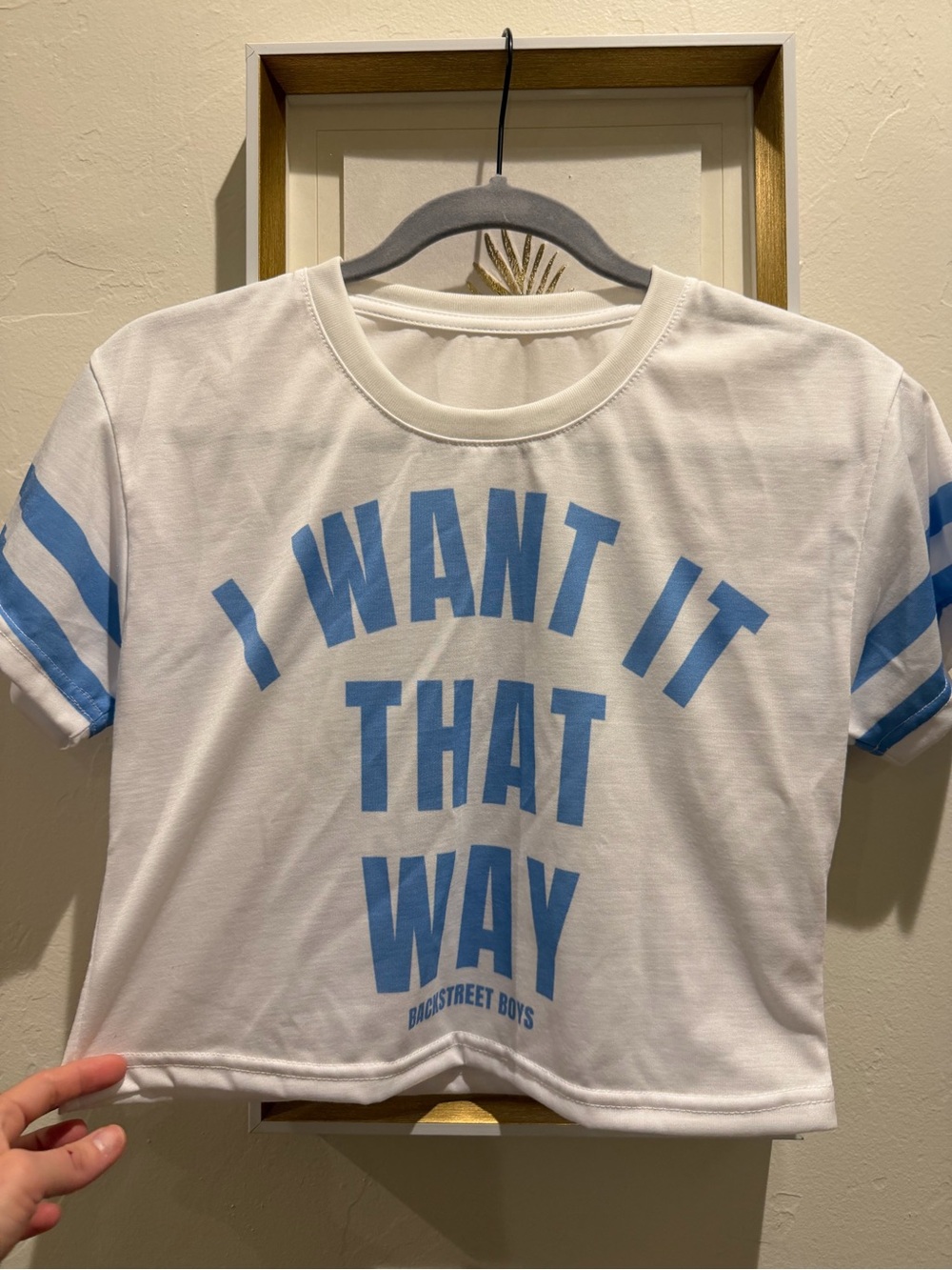 Kids White & Light Blue Graphic Tee - "I Want It That Way"
